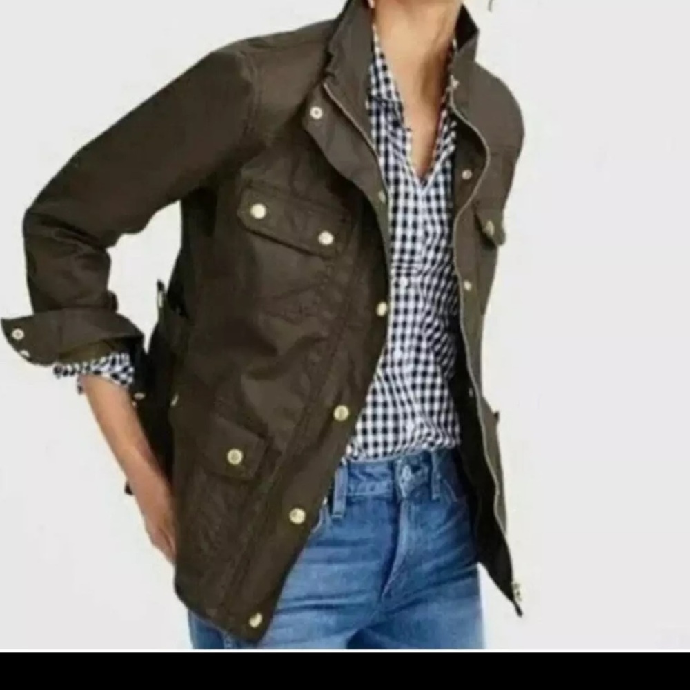 J. Crew Woman Size XS The‎ Downtown Field Utility Jacket Mossy Brown relaxed Fit